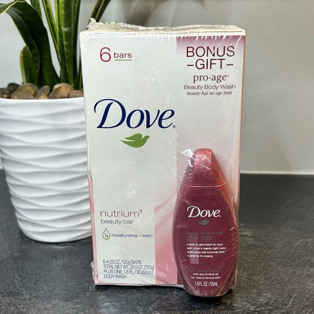 NEW Dove Nutrium Beauty Bar 6 Soap‎ Bars 1/4 Moisturizing Cream RETIRED